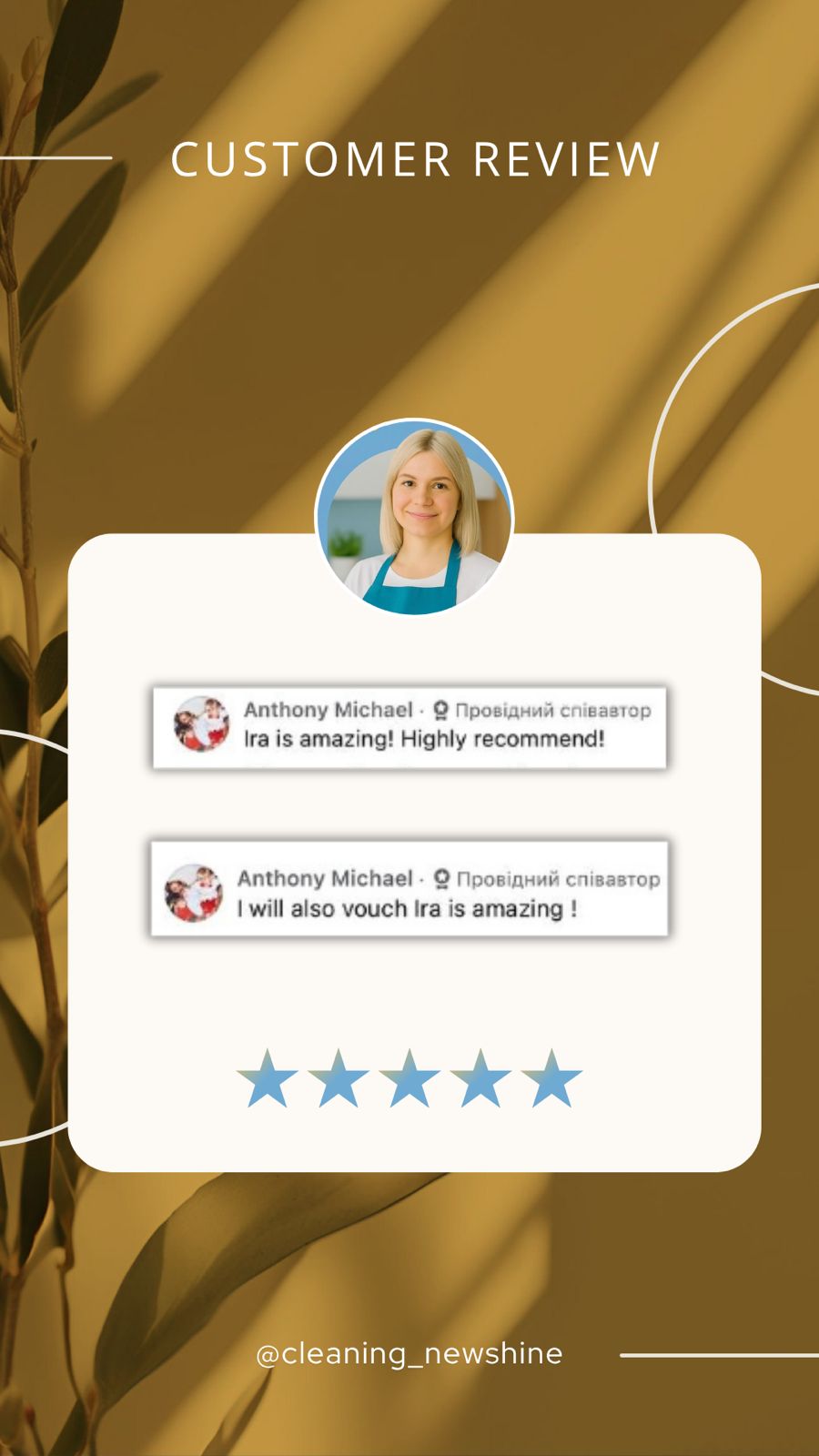 Customer review for New Shine Cleaning